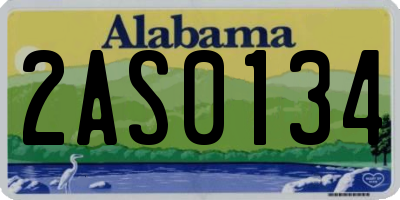 AL license plate 2AS0134