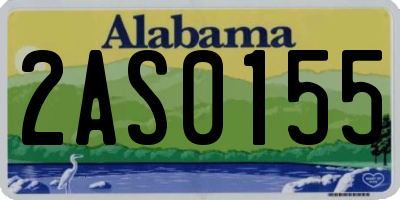 AL license plate 2AS0155