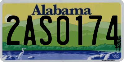 AL license plate 2AS0174