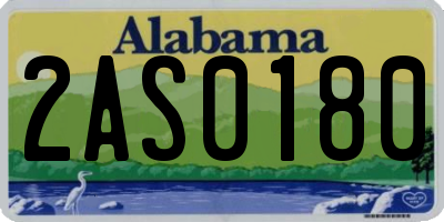 AL license plate 2AS0180
