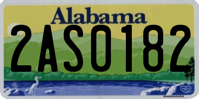 AL license plate 2AS0182