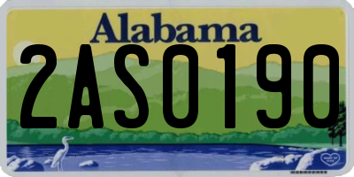 AL license plate 2AS0190