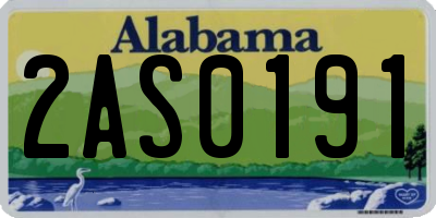 AL license plate 2AS0191