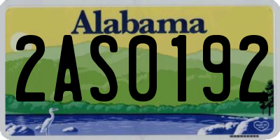 AL license plate 2AS0192
