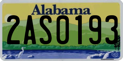 AL license plate 2AS0193