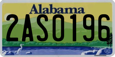 AL license plate 2AS0196