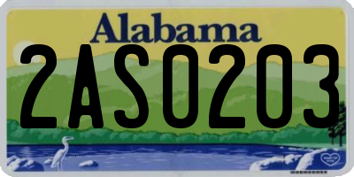 AL license plate 2AS0203