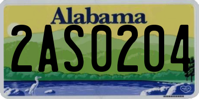 AL license plate 2AS0204
