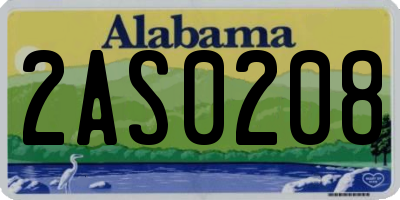 AL license plate 2AS0208