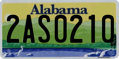 AL license plate 2AS0210