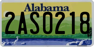 AL license plate 2AS0218