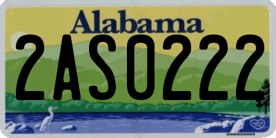 AL license plate 2AS0222