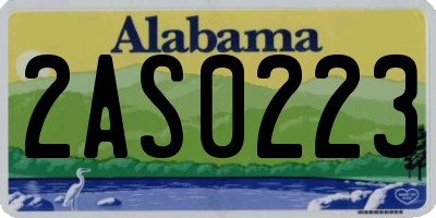 AL license plate 2AS0223