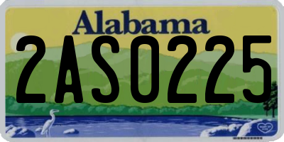 AL license plate 2AS0225