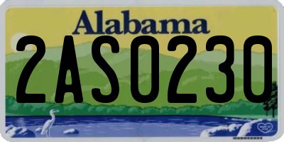 AL license plate 2AS0230