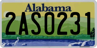 AL license plate 2AS0231