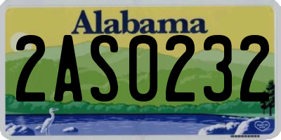 AL license plate 2AS0232