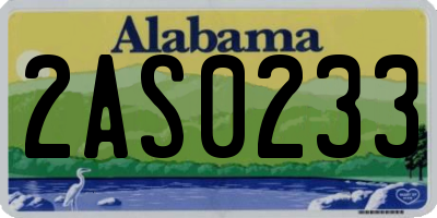 AL license plate 2AS0233
