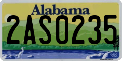 AL license plate 2AS0235