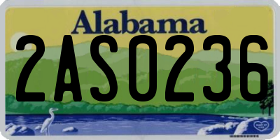 AL license plate 2AS0236