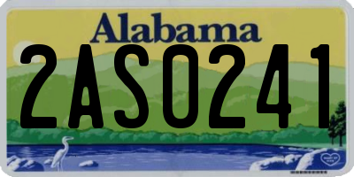 AL license plate 2AS0241