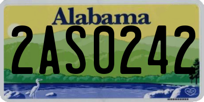 AL license plate 2AS0242