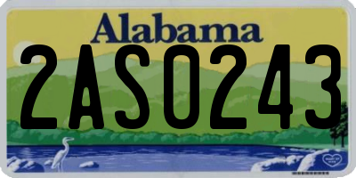 AL license plate 2AS0243