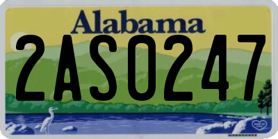 AL license plate 2AS0247