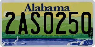 AL license plate 2AS0250