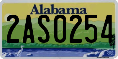 AL license plate 2AS0254