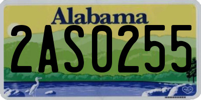AL license plate 2AS0255