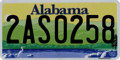 AL license plate 2AS0258