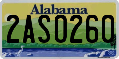 AL license plate 2AS0260