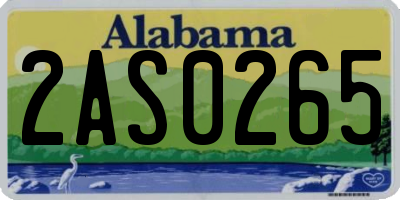 AL license plate 2AS0265