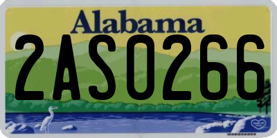 AL license plate 2AS0266