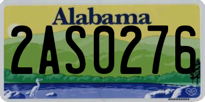 AL license plate 2AS0276