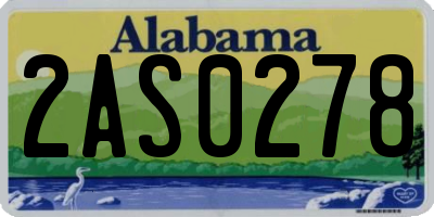 AL license plate 2AS0278