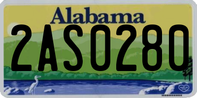 AL license plate 2AS0280