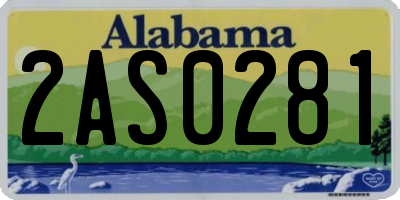 AL license plate 2AS0281