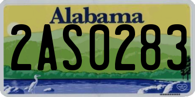 AL license plate 2AS0283