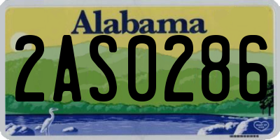 AL license plate 2AS0286