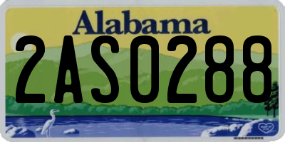 AL license plate 2AS0288