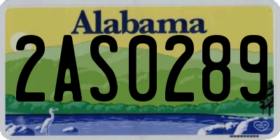 AL license plate 2AS0289