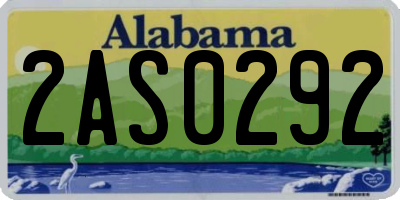 AL license plate 2AS0292