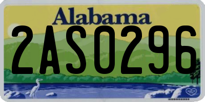 AL license plate 2AS0296