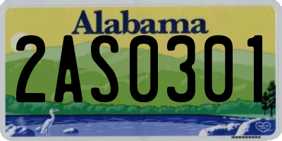 AL license plate 2AS0301
