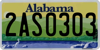 AL license plate 2AS0303