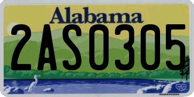 AL license plate 2AS0305
