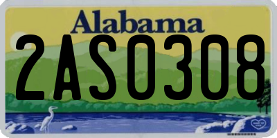 AL license plate 2AS0308