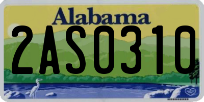 AL license plate 2AS0310